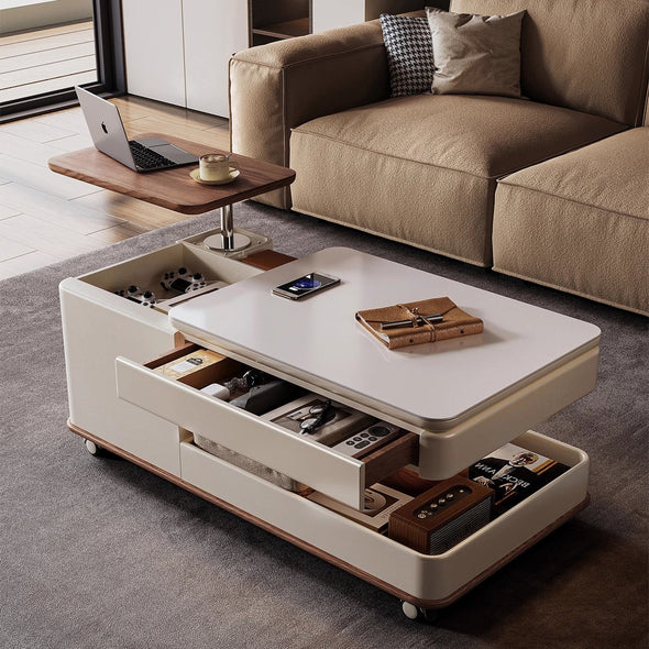 Modern Light Luxury Lifting and Rotating Top Coffee Table