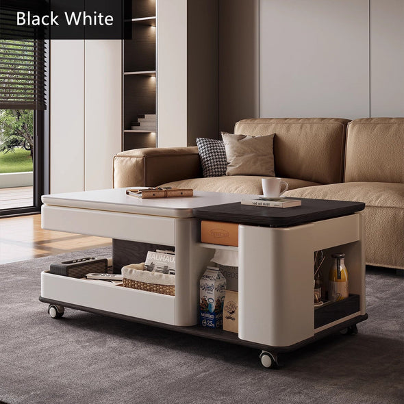 Modern Light Luxury Lifting and Rotating Top Coffee Table