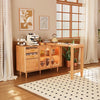 Solid wood sideboard and dining table with storage cabinet