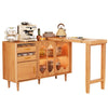 Solid wood sideboard and dining table with storage cabinet