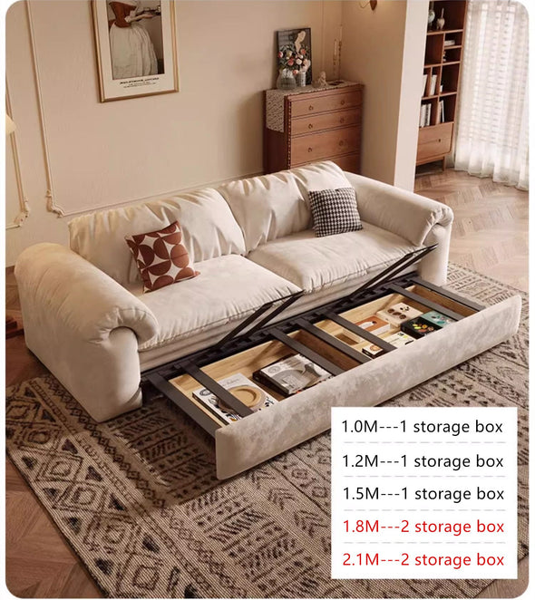 Multifunctional Matte Fabric Sleeper Sofa Bed with Underneath Storage