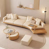 Japandi Solid Wood Curved Sofa