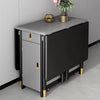 Black Grey Modern Double Drop Leaf Table With Chairs