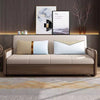 Solid Wood Armrest Sofa Bed With Underneath Storage