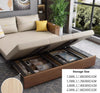 Multifunction Sofa Bed with Gongfu Tea Table Armrest and Underneath Storage