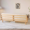 Japandi Solid Wood  Recessed Arms Folding Sleeper Sofa Bed