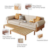 Japandi Solid Wood  Recessed Arms Folding Sleeper Sofa Bed