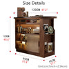 360° Solid Wood  Rotating Bar Table with Double Side Storage Cabinet