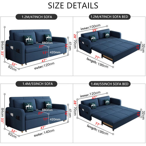 Convertible Sofa Bed with Underneath Storage