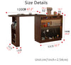 360° Solid Wood  Rotating Bar Table with Double Side Storage Cabinet