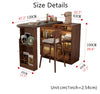 360° Solid Wood  Rotating Bar Table with Double Side Storage Cabinet