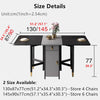 Black Grey Modern Double Drop Leaf Table With Chairs