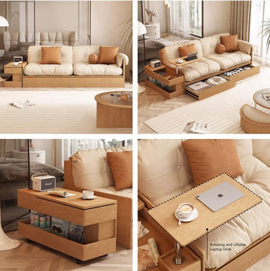 Multifunction Fabric High Box Storage Sofa