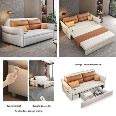 Remote Controlled Power Sleeper Sofa Bed with Underneath Storage Drawer