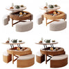 Lift Top Round Coffee Table with Storage and Ottomans