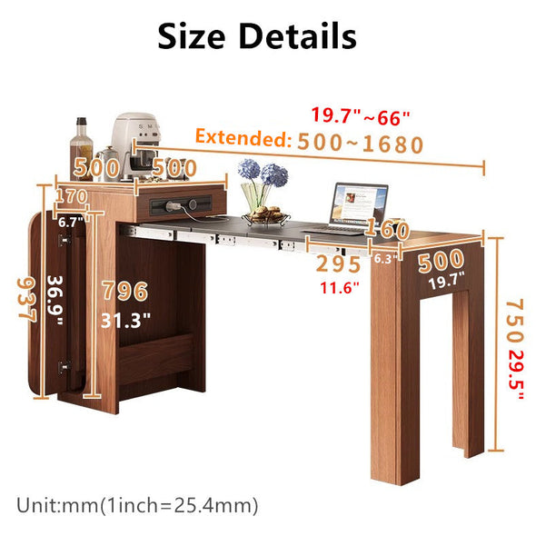 Space Saving Designed Mini Extendable Console Table 