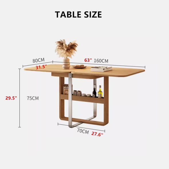 Extendable Tabletop Solid Wood Dining Table