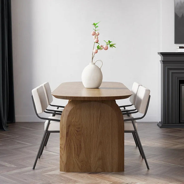 Solid Wood Top & Pedestals Dining Table