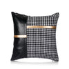 Faux Leather Stitching Gold Foil Pillow Covers Set of 4