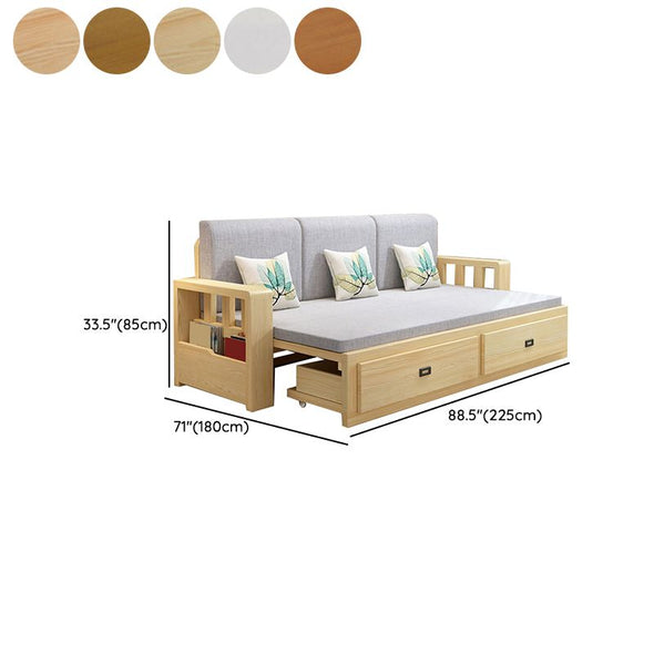 Modern Full Size Sleeper Sofa with Detachable Mattress and Storage Underneath