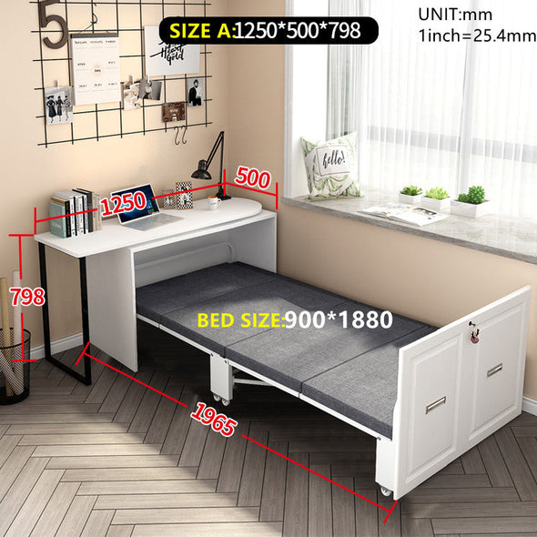 Telescopic and Rotating Corner Computer Desk with Folding Bed