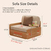 Japandi  Log Style Pull Out Sofa Bed with Rotating Armrest Tray and Storage