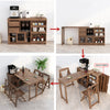 Folding and Expandable Multifunction Dining Table with Hidden Storage Design Cabinet