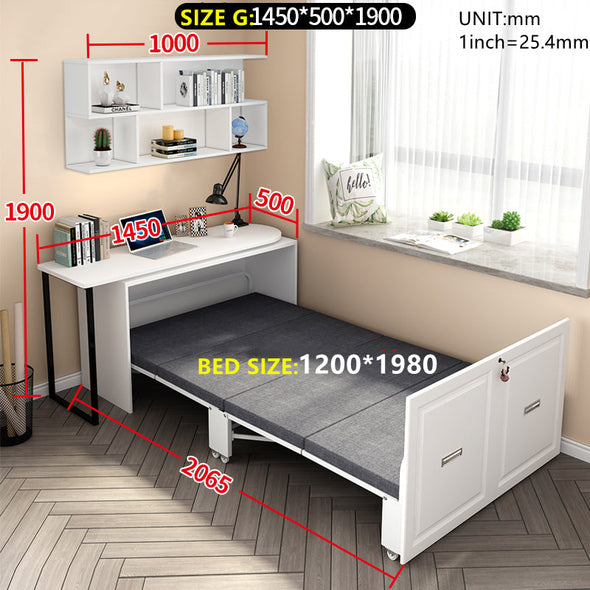 Telescopic and Rotating Corner Computer Desk with Folding Bed