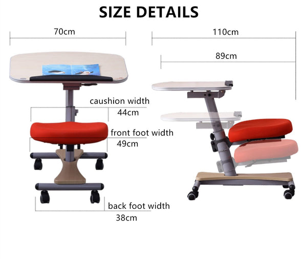 Movable and Adjustable Children's Study Table Mobile Workstation for Adults