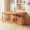 Double Drop Leaf Dining Table With 4 Foldable Chairs