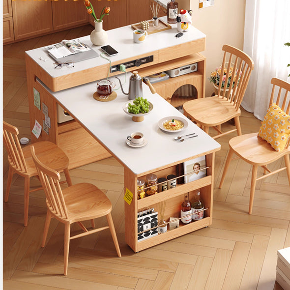 Sitered Stone Kitchen Island with 180 Degree Rotating Table