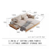 Japandi Solid Wood Sofa Bed with Liftable Armrest Storage Box