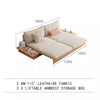 Japandi Solid Wood Sofa Bed with Liftable Armrest Storage Box