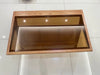 Solid Wood Rectangular Coffee Table with Tawny Tempered Glass Top and Storage