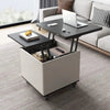 Multifunction Modern Liftable and Expandable Coffee Table with Storage Drawers and Universal Wheels