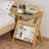 Bamboo Rattan End Table with Storage