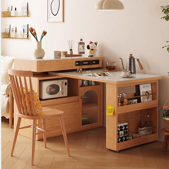 Sitered Stone Kitchen Island with 180 Degree Rotating Table