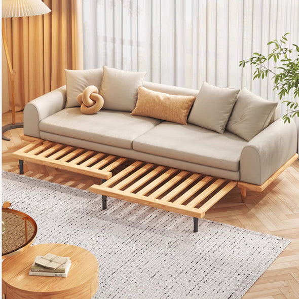 Japandi Minimalism Solid Wood Sofa Bed