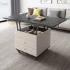 Multifunction Modern Liftable and Expandable Coffee Table with Storage Drawers and Universal Wheels