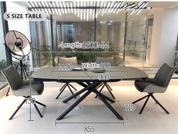 Rotating Extendable Ceramic Top Dining Table