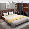 Solid Wood Frame Pull Out Sleeper Sofa Bed with Underneath Storage