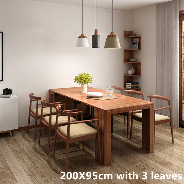 SPACE SAVING EXPANDING TABLE WITH 3 LEAVES