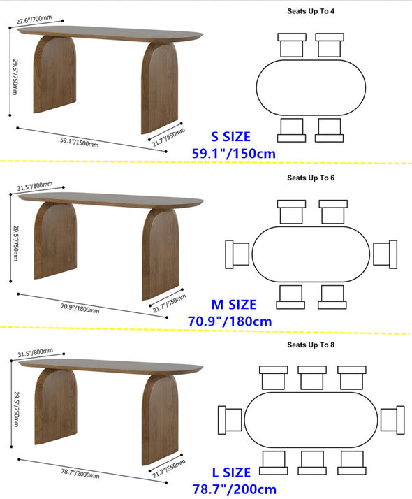 Solid Wood Top & Pedestals Dining Table