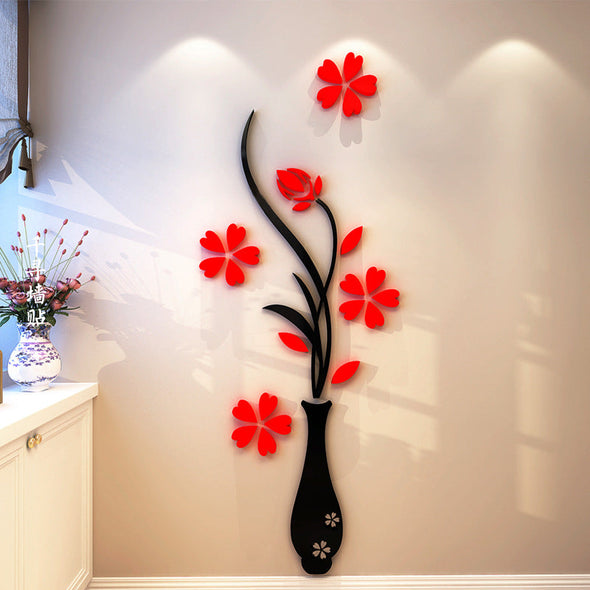 3D Vase Acrylic Wall Murals