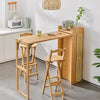 Bamboo Bar Table with Storage Rack natural