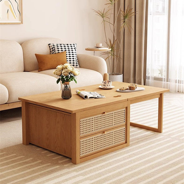 Deformable Combination Coffee Table With 2 Storage Drawers