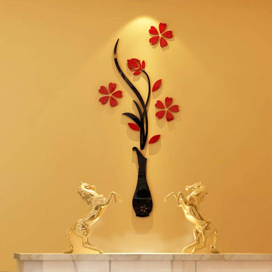 3D Vase Acrylic Wall Murals