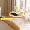 Japandi  Log Style Pull Out Sofa Bed with Rotating Armrest Tray and Storage