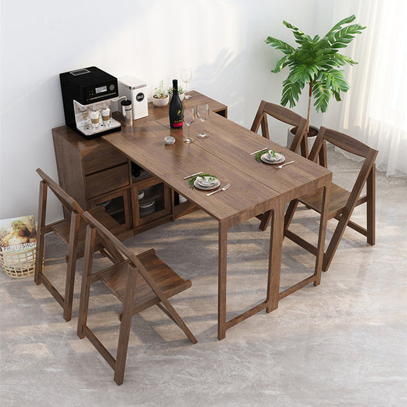 Folding and Expandable Multifunction Dining Table with Hidden Storage Design Cabinet