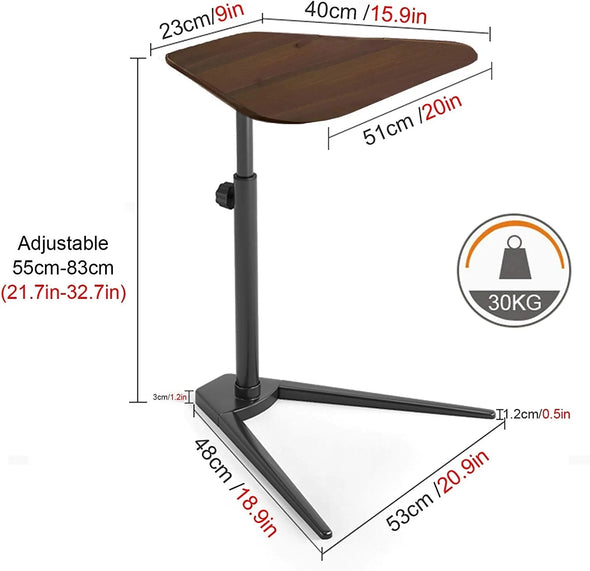 Height Adjustable C Shape Sofa Side Table